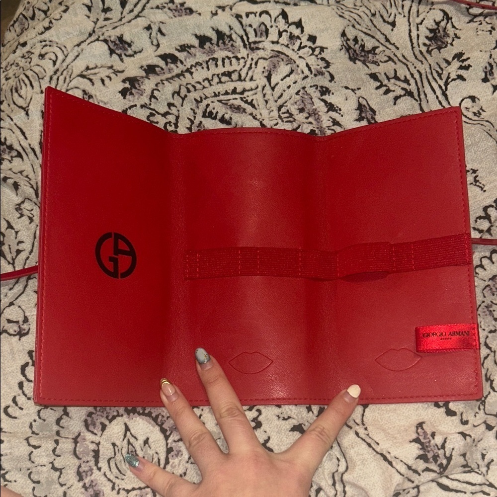 Giorgio Armani Beauty trifold red Vintage Makeup brush lipstick holder organizer - Picture 2 of 7